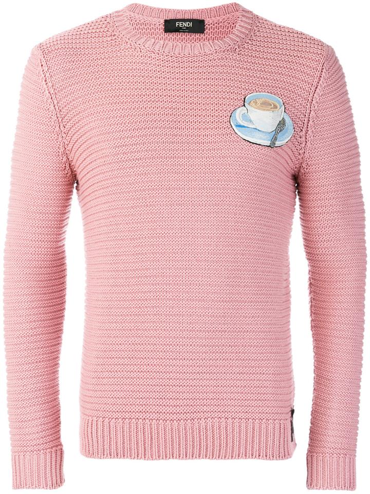 Fendi Embroidered Fitted Sweater - Pink & Purple