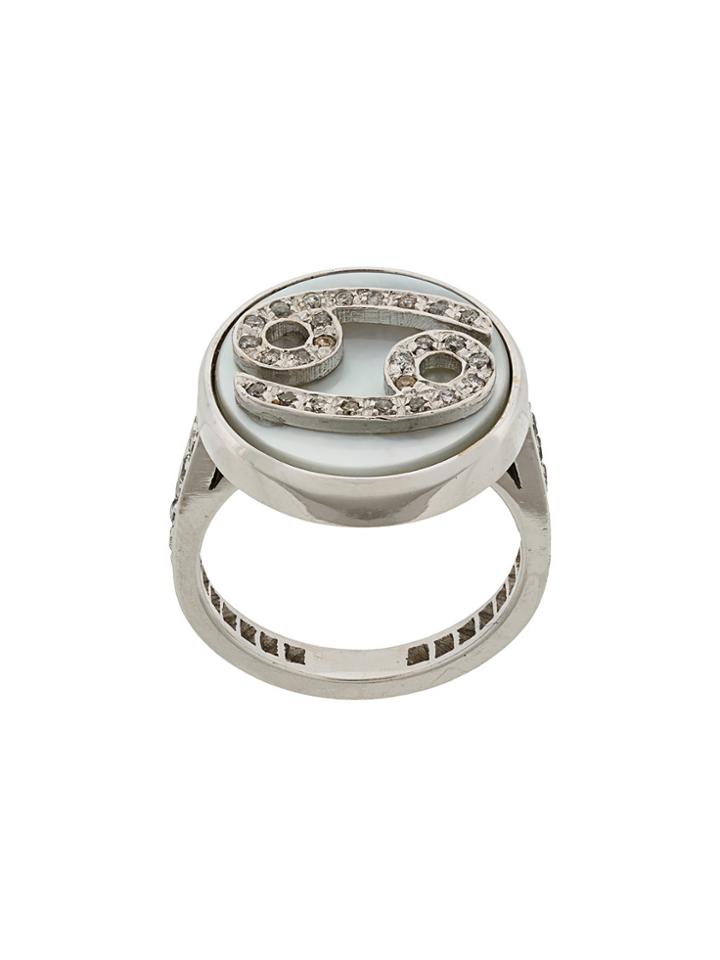 Carolina Bucci 18kt Gold And Grey Diamond Lucky Cancer Zodiac Ring -