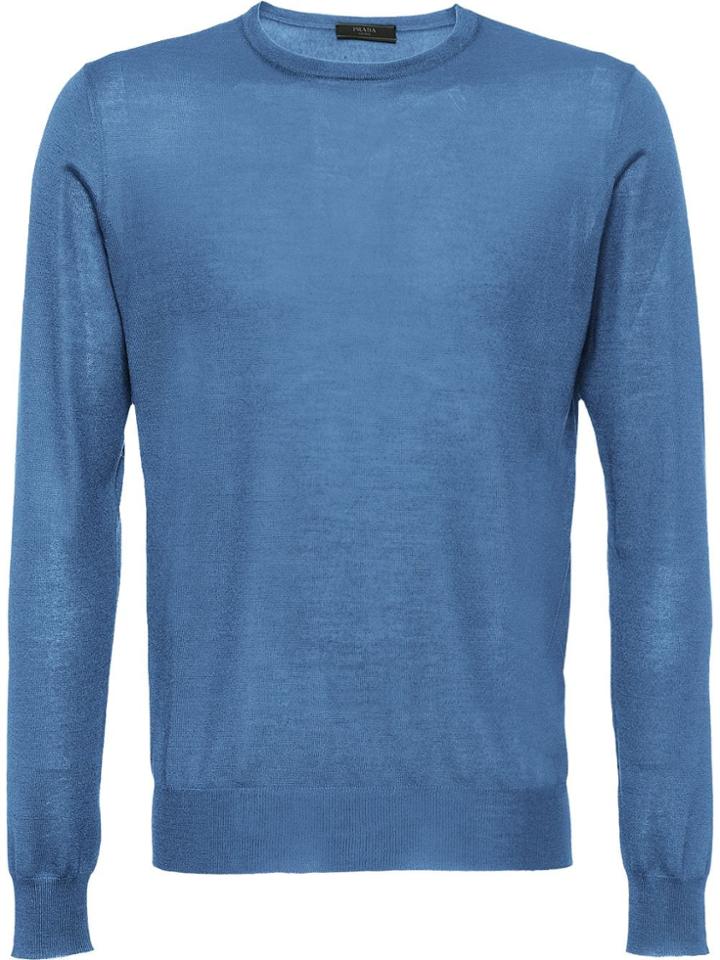 Prada Soft Cashmere Crew-neck Sweater - Blue