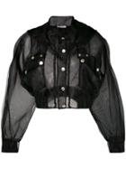 Gcds Tulle Cropped Jacket - Black