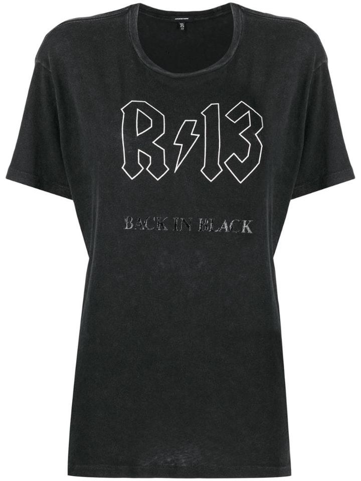 R13 Printed Logo Top - Black
