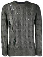 Avant Toi Distressed Knitted Sweater - Grey