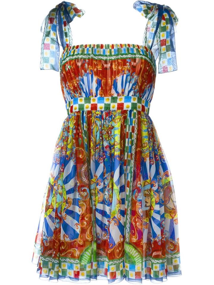 Dolce & Gabbana Carretto Siciliano Print Sundress
