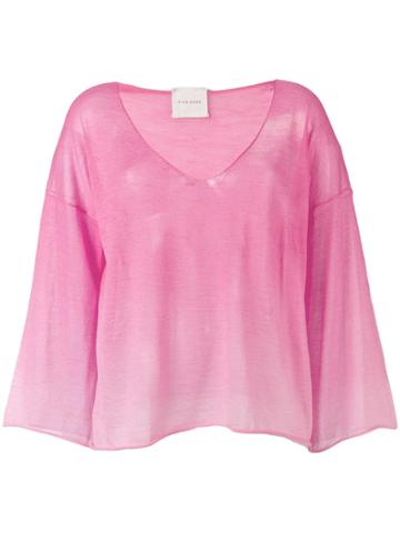 Fine Edge Sheer Top - Pink