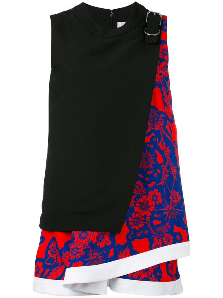 Carven - Floral Print Top - Women - Silk/polyester/acetate - 38, Black, Silk/polyester/acetate