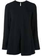 Proenza Schouler Longsleeved Flared Blouse, Women's, Size: 10, Black, Acetate/viscose