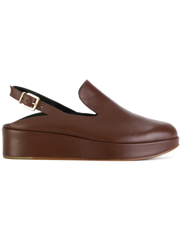 Robert Clergerie Platform Slingback Pumps - Brown