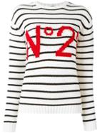 No21 Logo Pattern Striped Jumper, Men's, Size: Xs, Nude/neutrals, Cotton