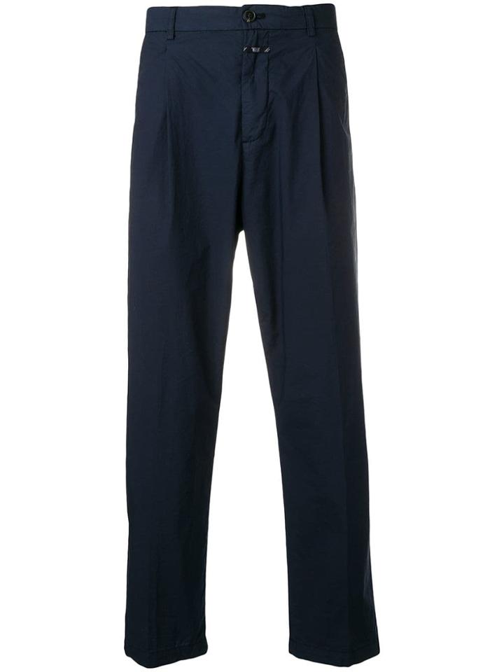Closed Double Pleat Chinos - Blue