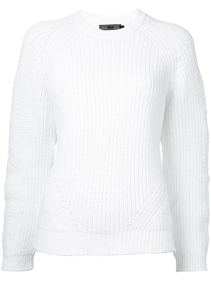 Aula Crew Neck Jumper, Women's, Size: 0, White, Polyester
