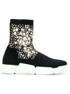 Strategia Strategia X Elena Nachi Embellished Sneaker Boots - Black