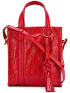 Balenciaga Tassel Detail Rectangular Tote, Women's, Red, Lamb Skin