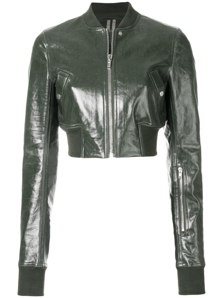 Rick Owens Drkshdw Cropped Bomber Jacket - Green
