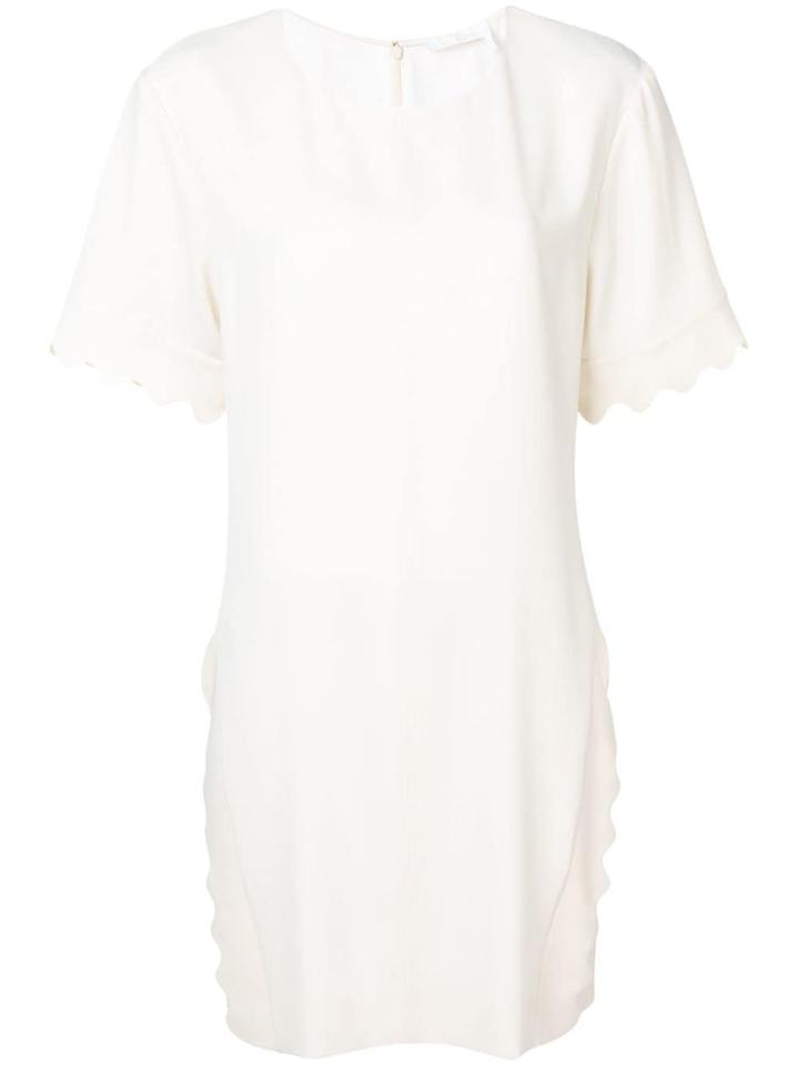Chloé Scalloped T-shirt Dress - Neutrals