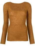 Jacquemus Ribbed Knit Sweater - Brown