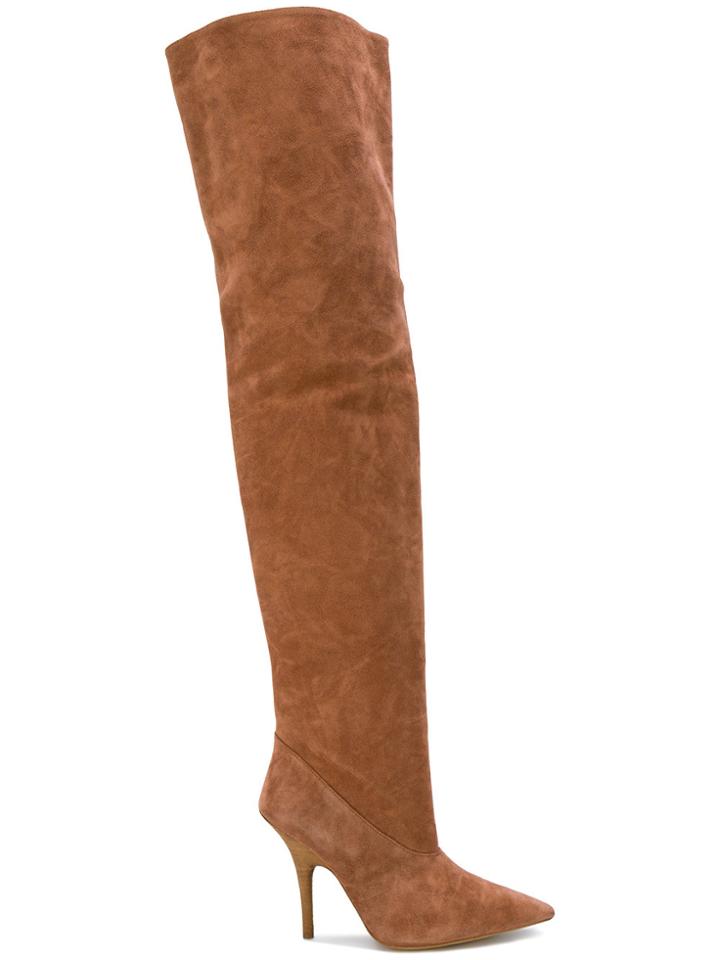 Yeezy Tubular Thigh High Boots - Brown