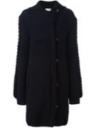 Sonia Rykiel Braid Knit Cardi-coat, Women's, Size: Small, Blue, Polyamide/wool
