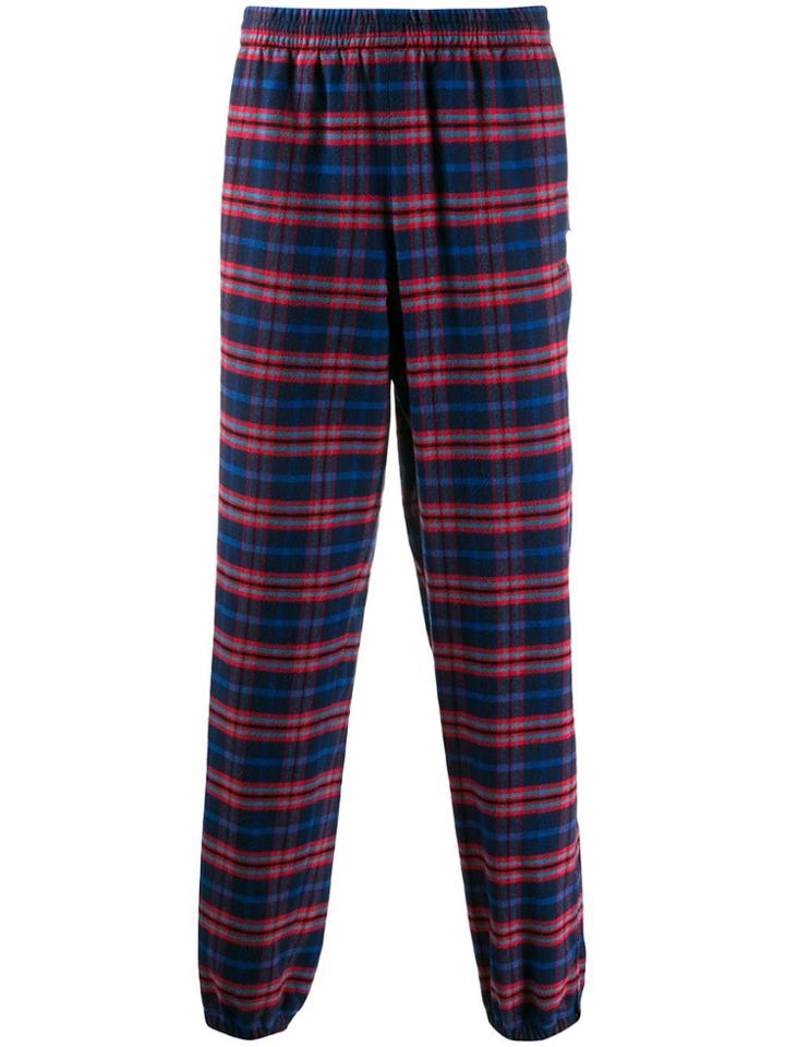 Balenciaga Plaid Tracksuit Trousers - Blue