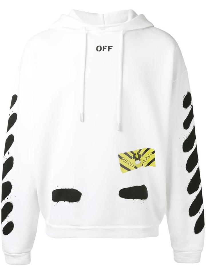 Off-white Striped Print Hoodie, Men's, Size: Xxs, White, Cotton