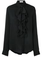 Saint Laurent Ruffle Placket Shirt - Black