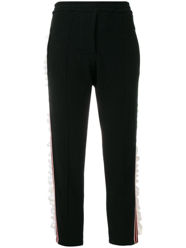 Laneus Cropped Striped Trousers - Black