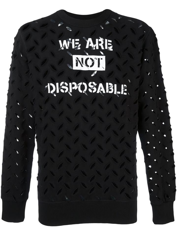 Vivienne Westwood Anglomania 'we Are Not Disposable' Sweatshirt, Men's, Size: Small, Black, Cotton