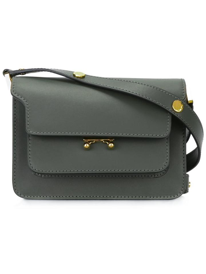 Marni Trunk Shoulder Bag, Women's, Green, Calf Leather