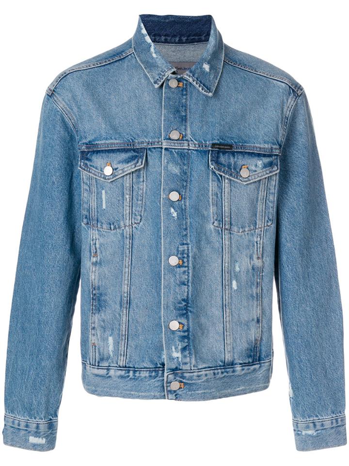 Ck Jeans Distressed Jacket - Blue
