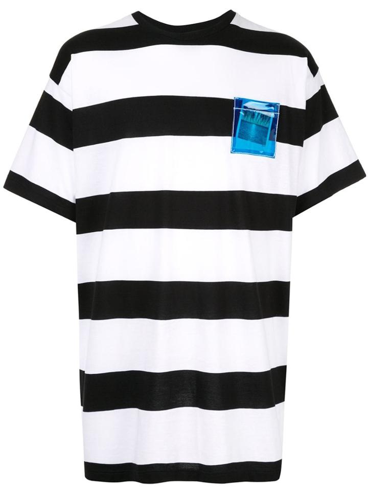 Nº21 Patch Striped T-shirt - Black