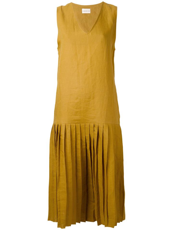 Simon Miller - Brea Midi Dress - Women - Linen/flax - 2, Yellow/orange, Linen/flax