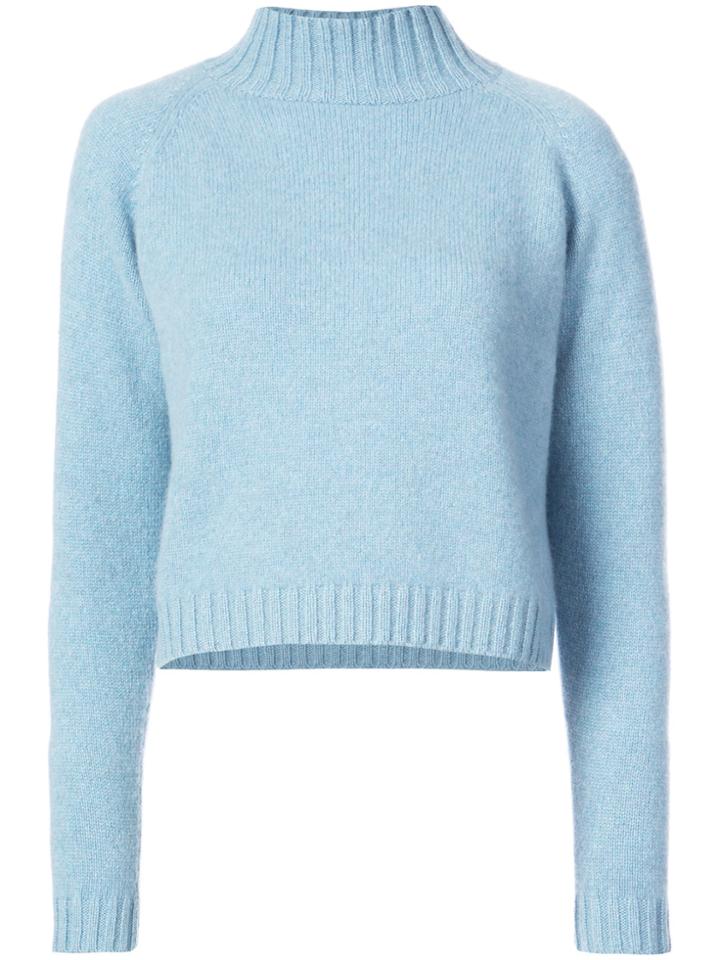 The Elder Statesman Highland Cropped Turtleneck - Blue