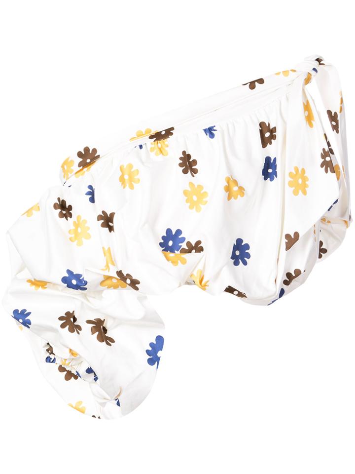 Silvia Tcherassi Asymmetric Floral Blouse - White