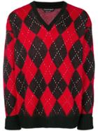 Alexander Mcqueen Argyle Knit Sweater - Black