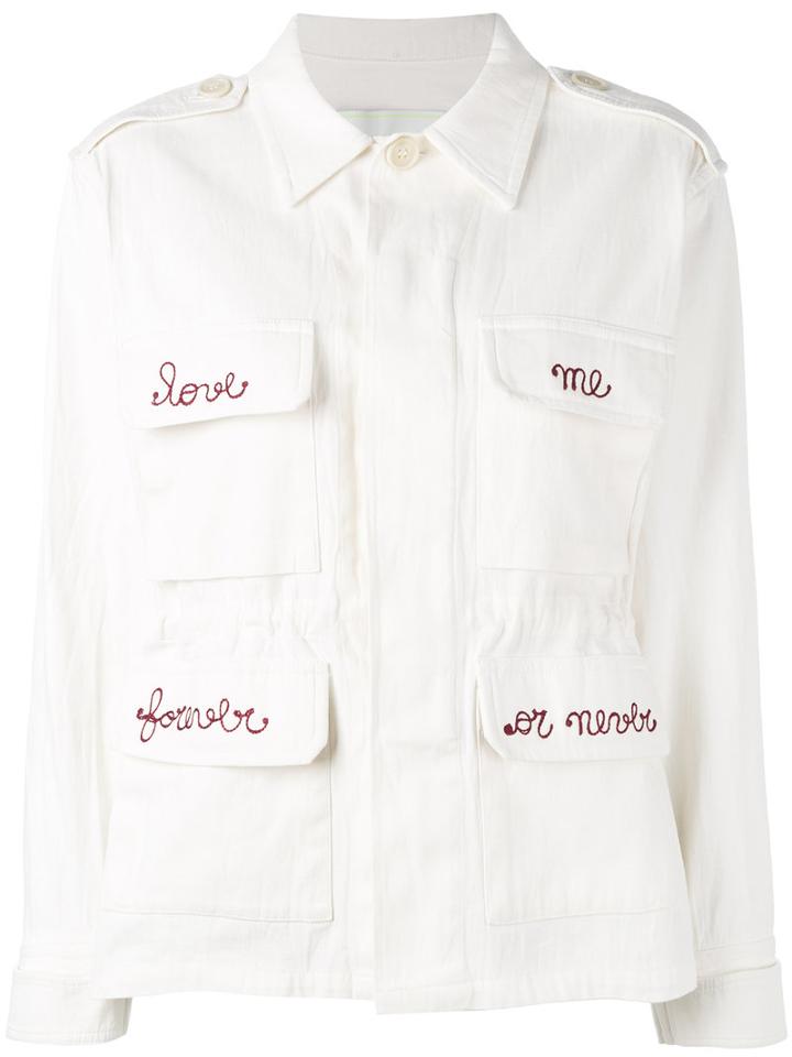 Embroidered 'goldfish' Jacket - Women - Cotton/spandex/elastane - 40, Nude/neutrals, Cotton/spandex/elastane, Ava Adore