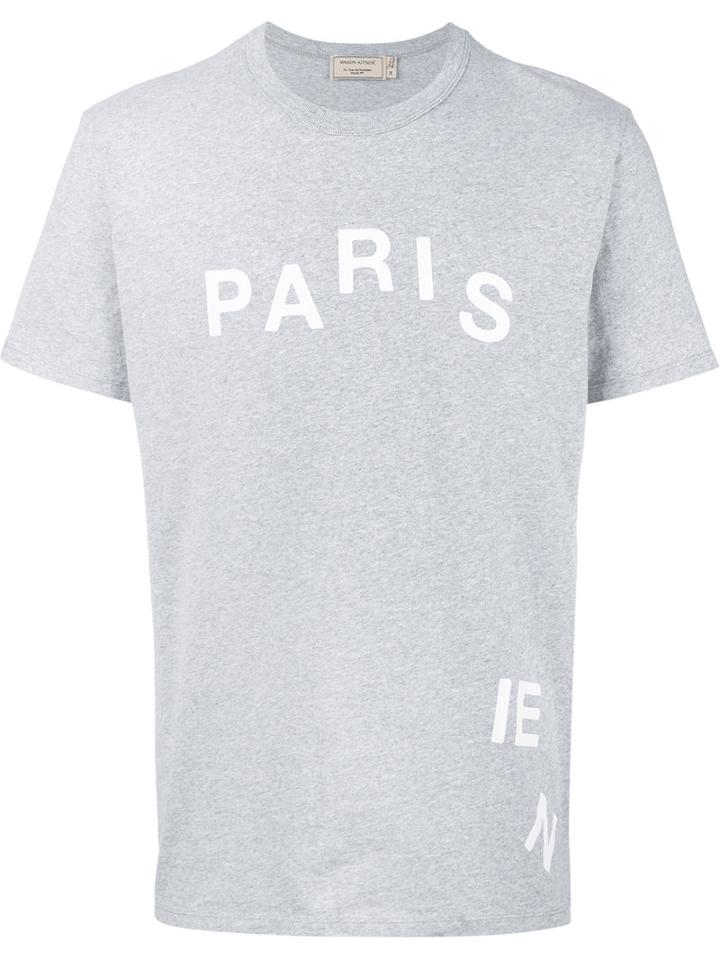 Maison Kitsuné 'parisien' Print T-shirt, Men's, Size: Xl, Grey, Cotton