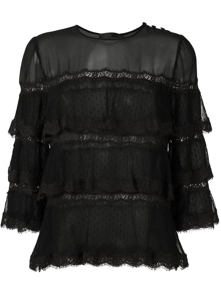 Talie Nk Lace Blouse, Women's, Size: 42, Black, Polyester