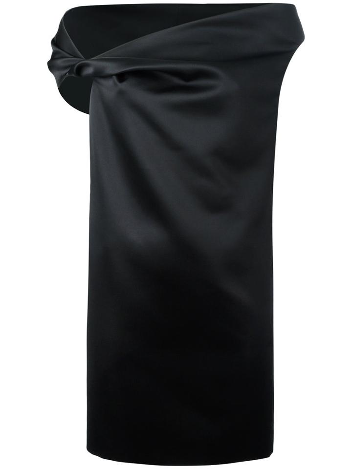 Balenciaga Bardot Twist Dress, Women's, Size: 36, Black, Polyester/cupro