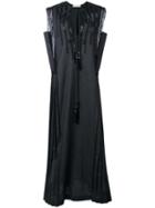 Veronique Branquinho Sleeveless Pleated Dress, Women's, Size: 44, Black, Cotton/polyester