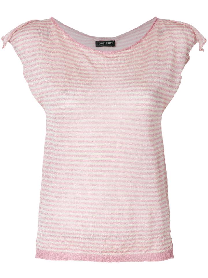 Twin-set Striped T-shirt - Pink & Purple