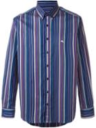 Etro Striped Button Down Shirt, Men's, Size: 42, Pink/purple, Cotton