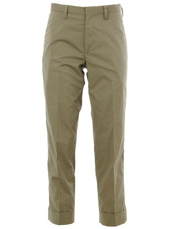 Kolor Cropped Tailored Trousers, Men's, Size: 4, Green, Cupro/cotton/polyester/polyurethane