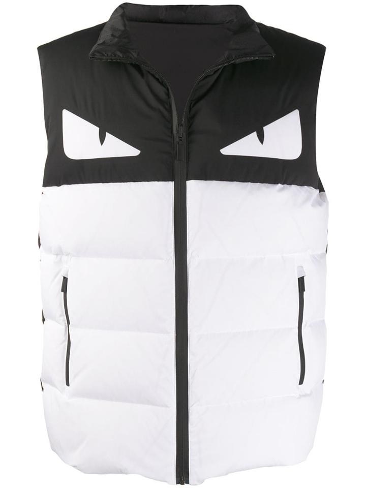 Fendi Bag Bugs Print Reversible Gilet - Black