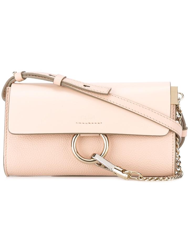 Chloé Faye Wallet On Strap - Pink & Purple