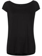 Fadeless Scoop Neck T-shirt, Women's, Size: Large, Black, Spandex/elastane/rayon