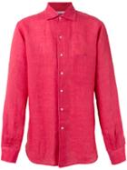 Loro Piana Andre Ml Sahara Melange Shirt, Men's, Size: Medium, Red, Linen/flax