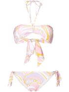 Emilio Pucci Printed Bandeau Bikini Set - White