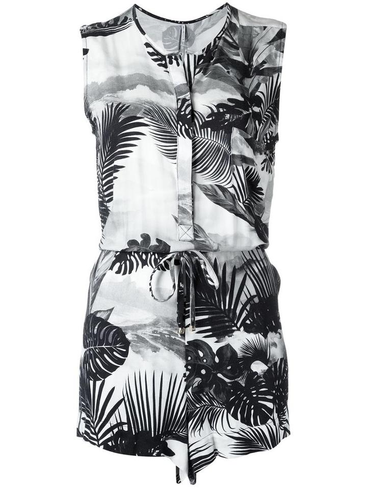 Blue Man Round Neck Printed Playsuit, Women's, Size: G, Black, Lyocell