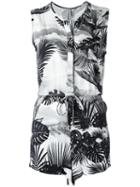 Blue Man Round Neck Printed Playsuit, Women's, Size: G, Black, Lyocell