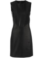 Neil Barrett Fitted Dress, Women's, Size: Medium, Black, Polyester/viscose/lamb Skin/spandex/elastane
