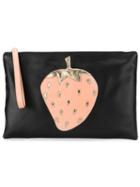 Red Valentino Strawberry Patch Clutch, Women's, Black, Leather